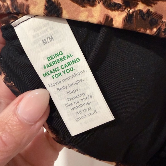 Aerie Brown Leopard Cheetah Print Scoop Bikini Top Swim Size Medium - NWT - Picture 3 of 4